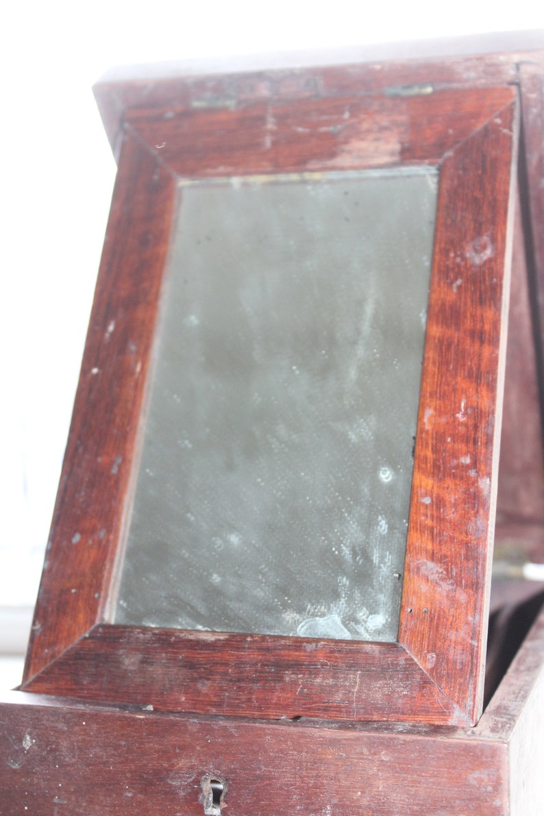 Antique 1851 Shaving Kit Box w/ Fold Out Mirror 1800s Etsy