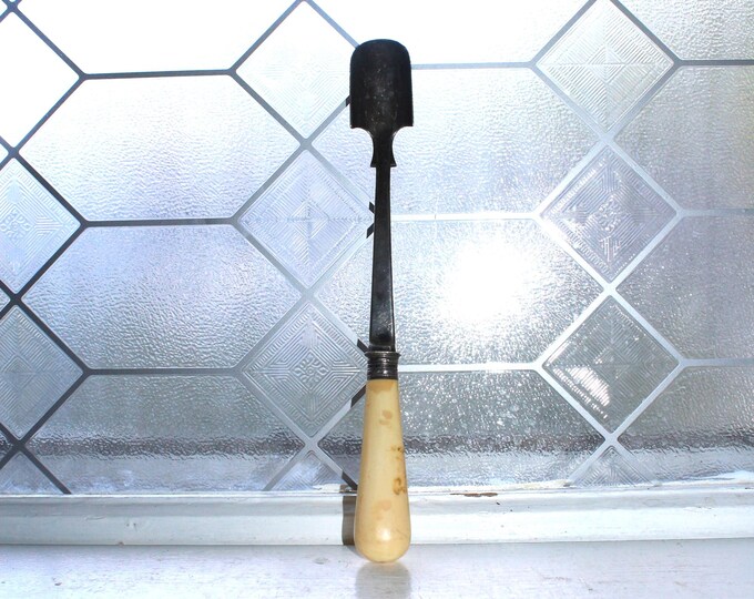Antique Victorian Stilton Cheese Scoop with Bone Handle Early 19th Century