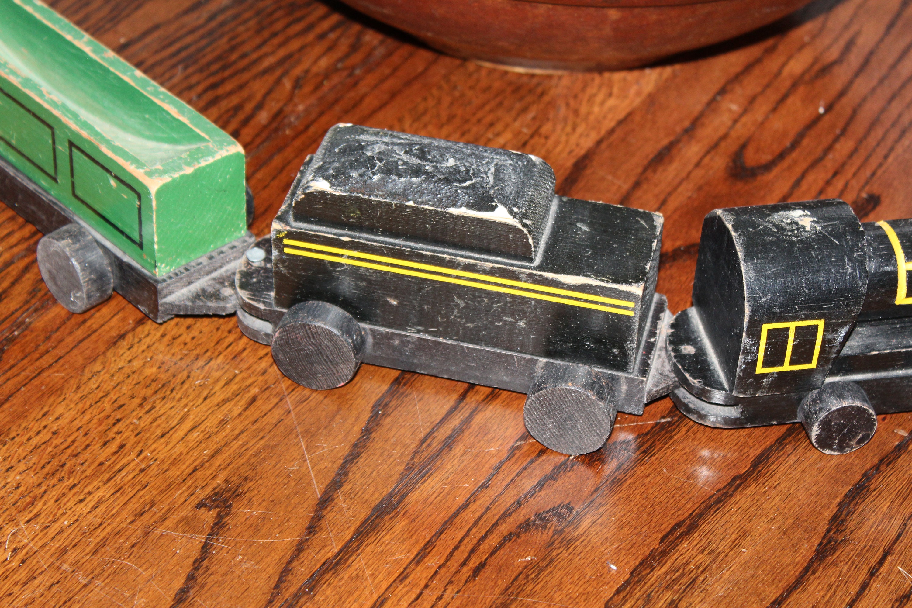 Large Vintage Wooden Toy Train Set 1940s