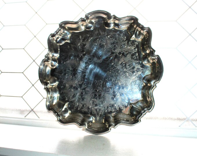 Large Footed FB Rogers Silver Plate Tray 6787