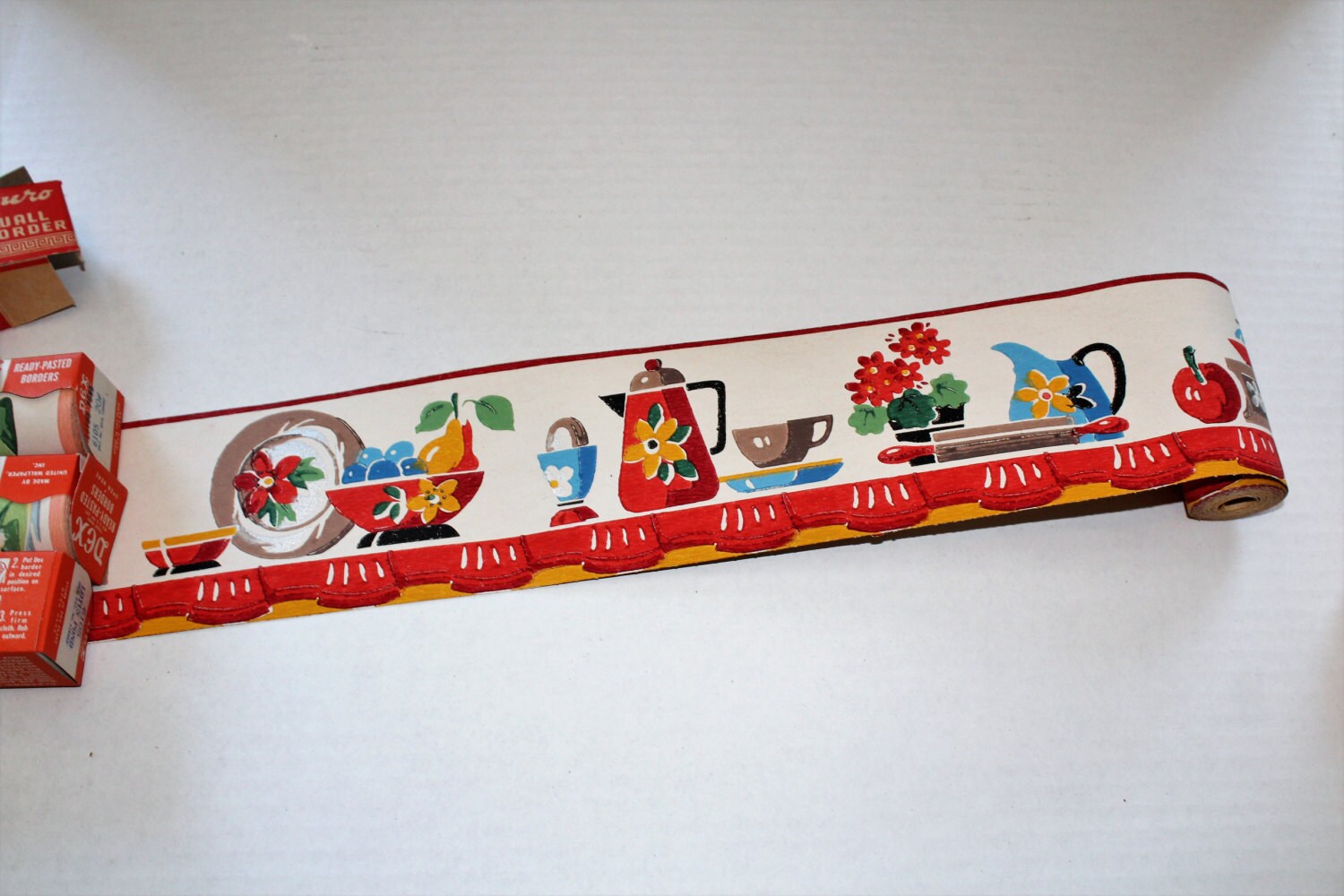 Vintage 1940s Kitchen Wall Paper Border Duro Brand Wallpaper