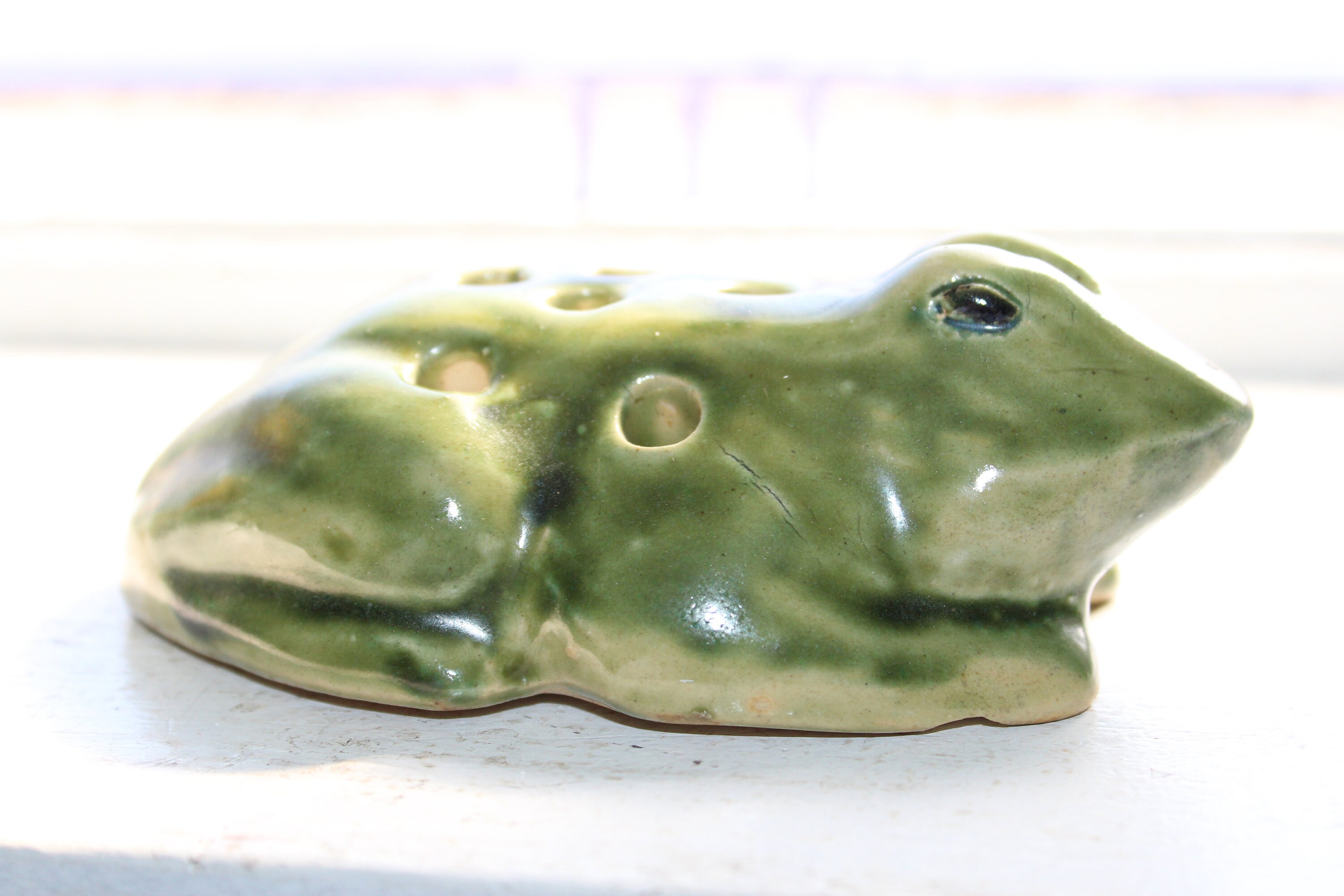 Toad Flower Frog Vintage Art Pottery Garden Lawn Ornament