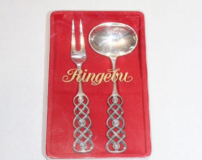 Solid Silver Spoon Fork 830S Floriform David Andersen Norway Scandinavian