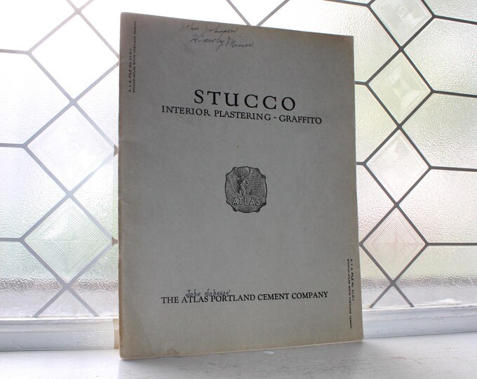 Antique 1926 Stucco Home Interiors Catalog Atlas Portland Cement Co