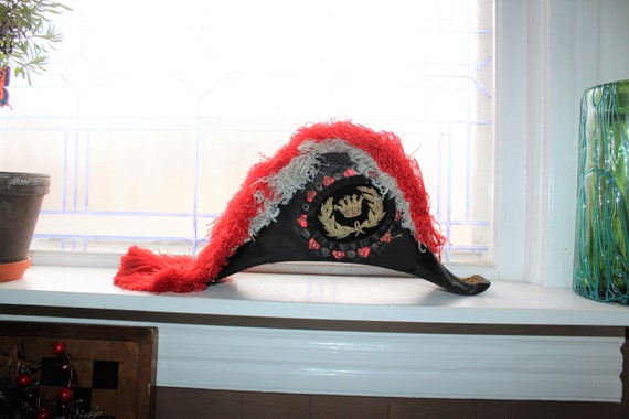 Antique Masonic Odd Fellows Admiral Hat with Ostri