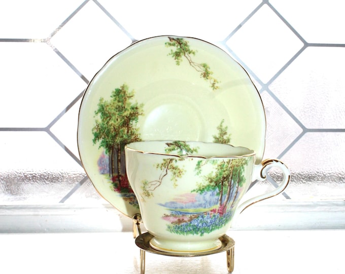 Vintage Aynsley Tea Cup & Saucer Bluebell Time