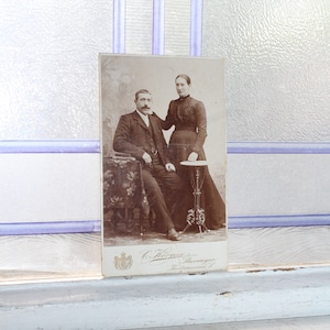 アンティーク Carte De Visite CDV 写真 ビクトリア朝の男性と女性 1800 年代
