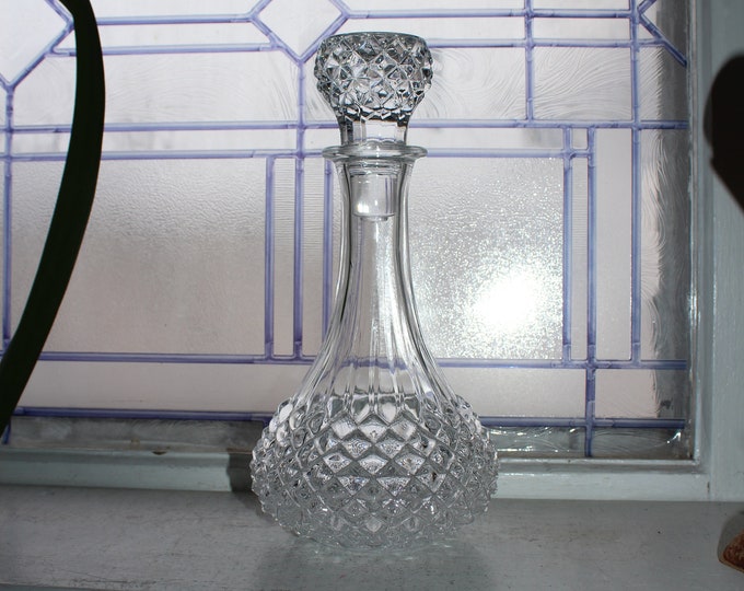 Glass Decanter Liquor Bottle Vintage Barware