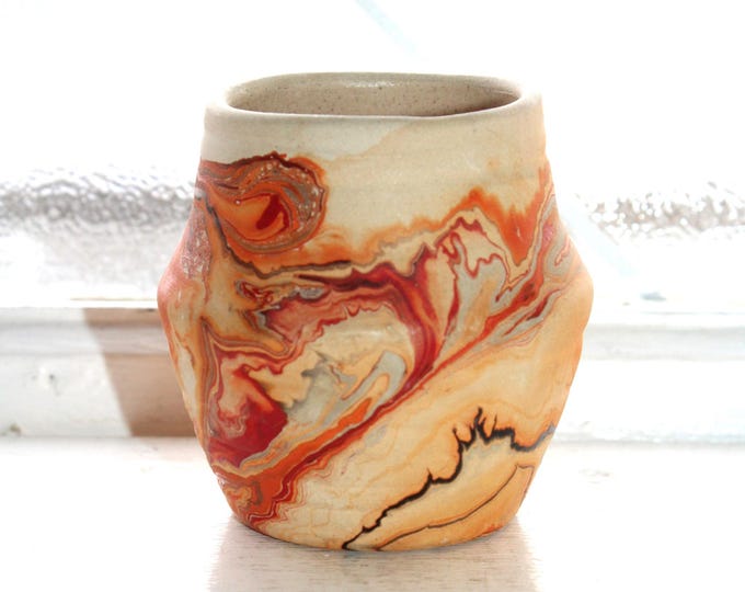Vintage Nemadji Vase Swirl Pottery Southwestern Style