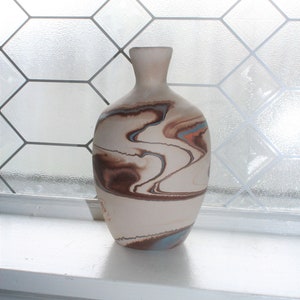 Vintage Nemadji Pottery Vase 8 Inch Swirl Pottery