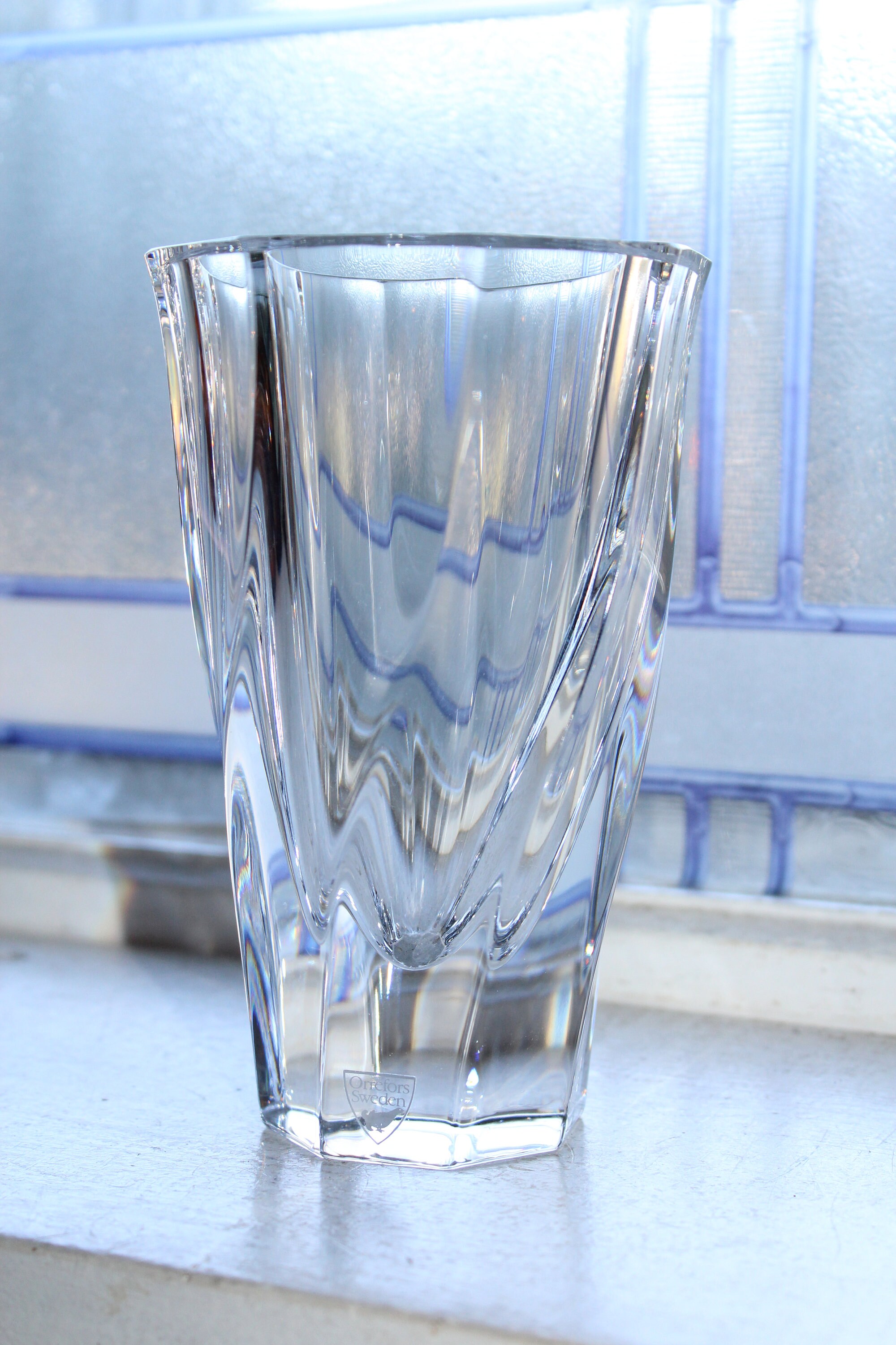 Orrefors Crystal Vase Vintage Glass Residence Collection