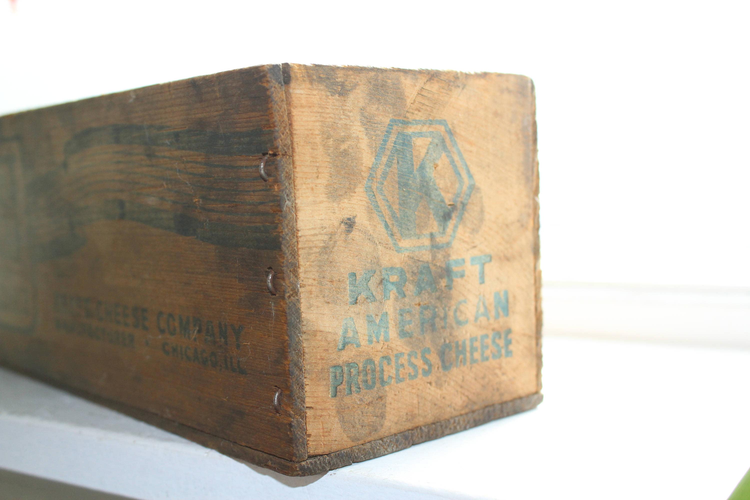 Antique Cheese Box Kraft American Wood Cheese Box
