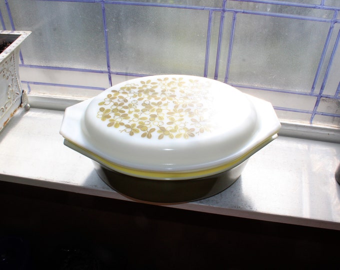 3 Pc Pyrex Verdi Green Olives Casserole Vintage 1970s