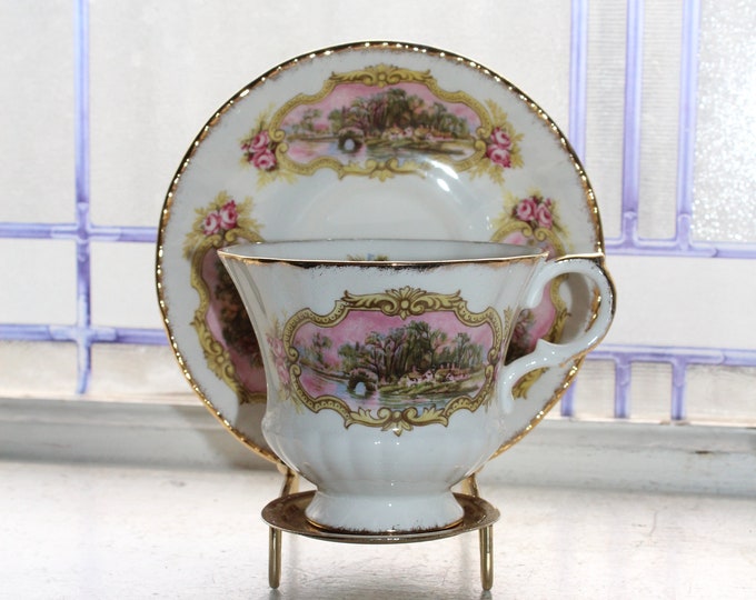 Paragon Chippendale Tea Cup and Saucer Vintage Bone China