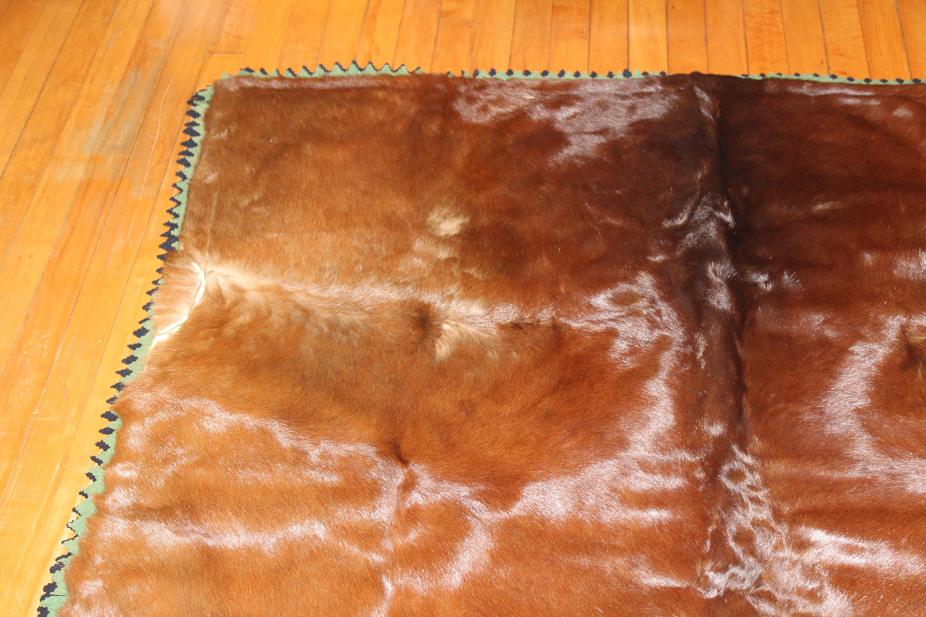 Antique Western Horsehide Carriage Blanket Lap Robe for Sleigh Buggy