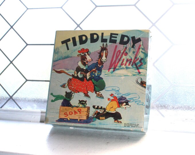 Vintage 1939 Tiddledy Winks Game by Milton Bradley