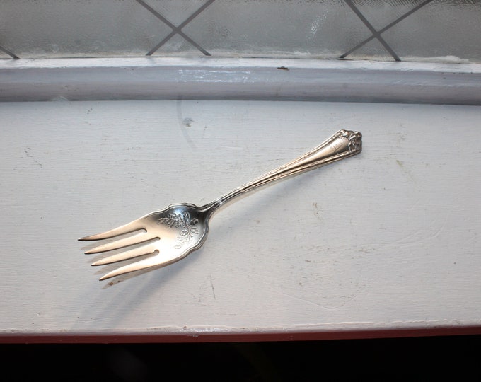 Antique Victorian Serving Fork Wm Rogers & Son Silverplate