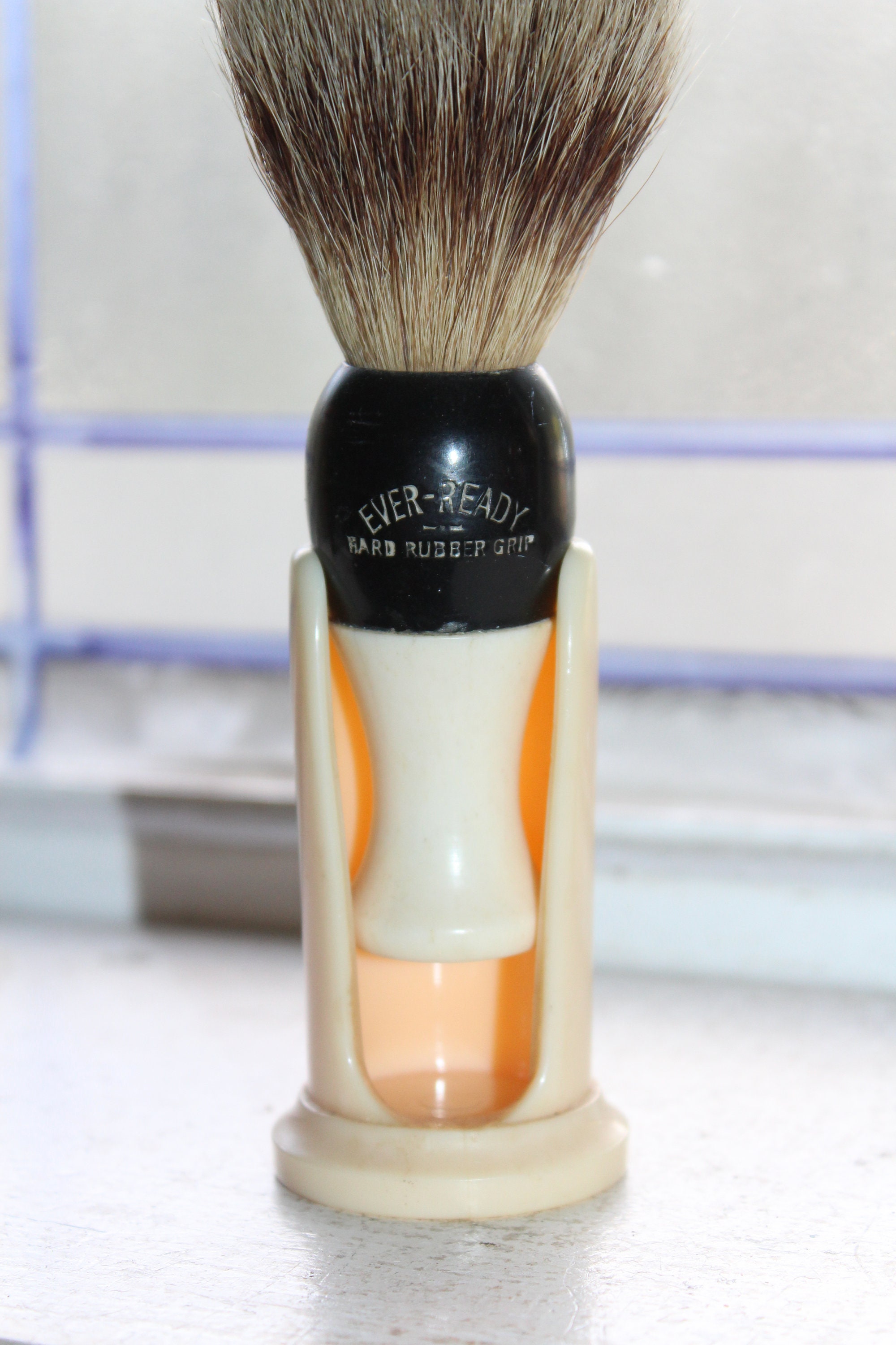 Vintage Shaving Brush 1940s Ever Ready with Stanhome Stand