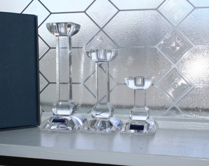 Waterford Marquis Crystal Siena Candlestick Trio with Original Box