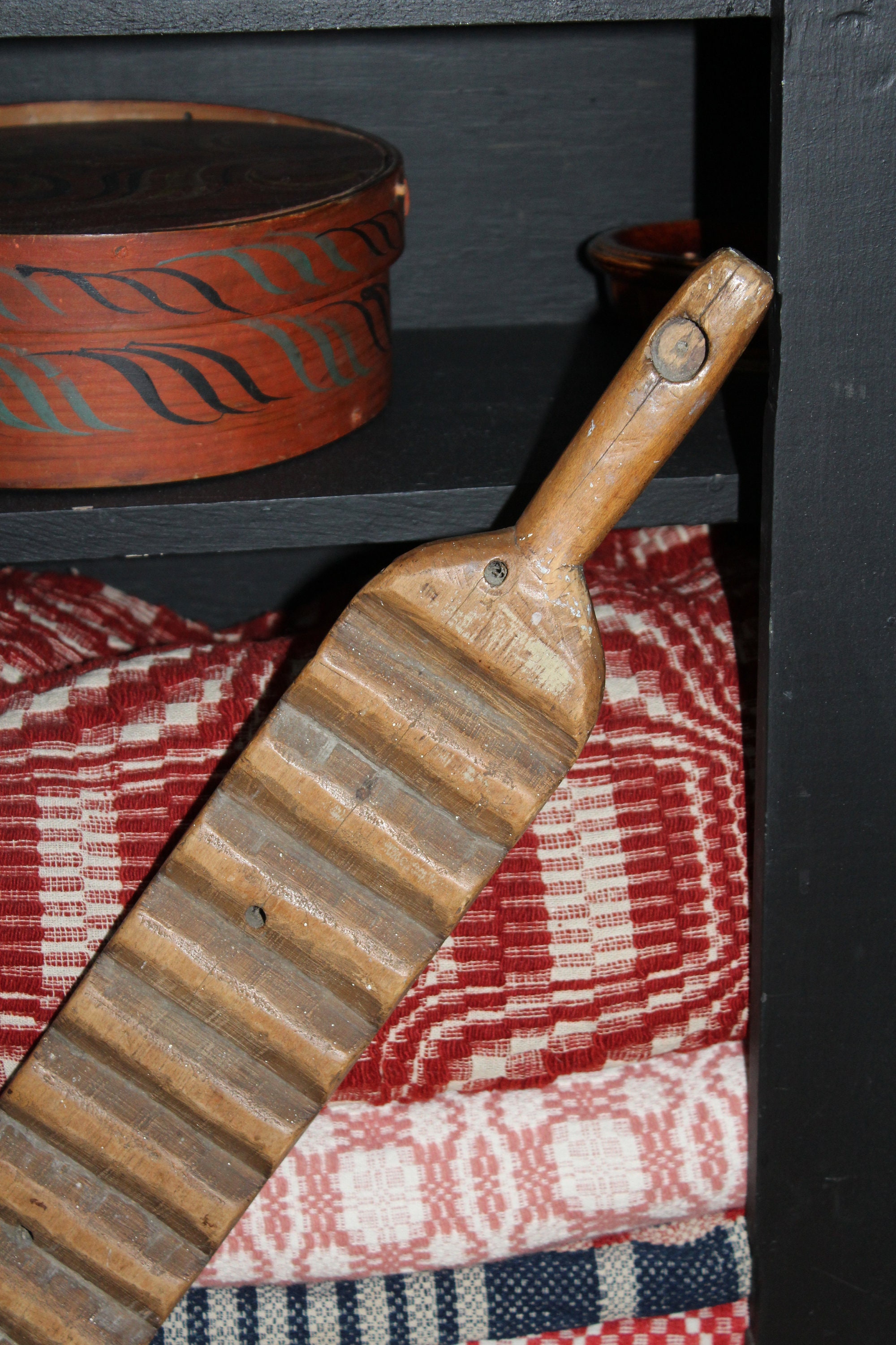 Antique WoodWash Board One Handled Scrub Board 19th Century American