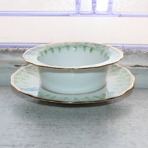 Vintage Limoges Porcelain Custard Bowl and Plate D & Co France