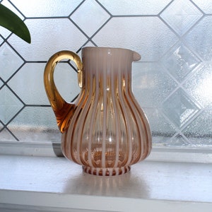 Vintage Fenton Cameo Opalescent #200 Striped Jug Pitcher 1920s