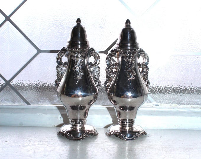 Vintage Silverplate Salt and Pepper Shakers Wallace Baroque