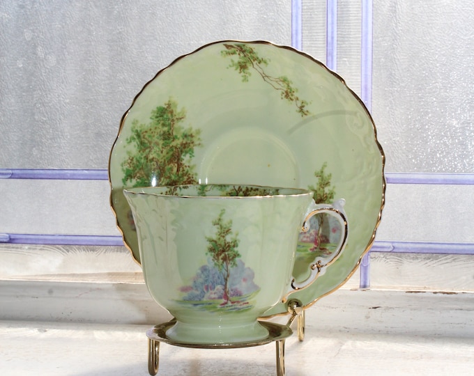 Vintage Aynsley Tea Cup & Saucer Country Meadow