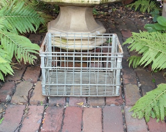 Vintage Wire Milk Crate Industrial Farmhouse Decor Fairmont Foods