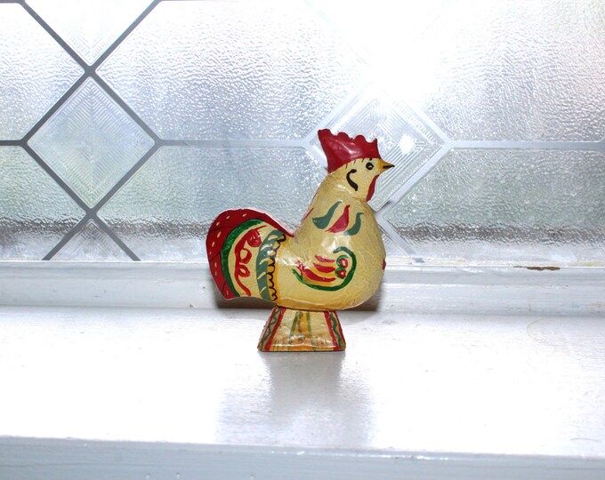 Vintage Swedish Dala Wood Chicken Hand Carved and Painted
