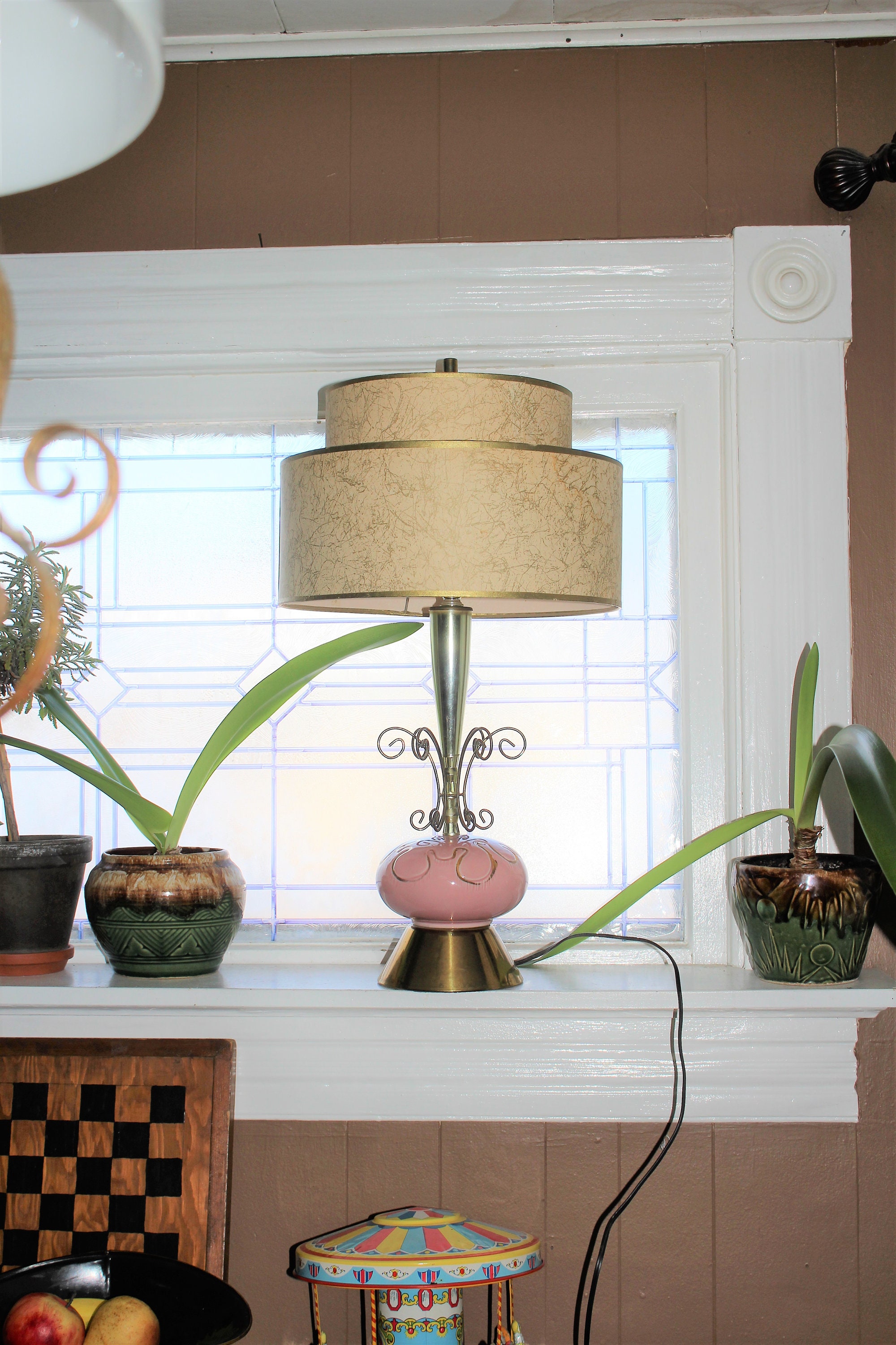 gold mid century lamp