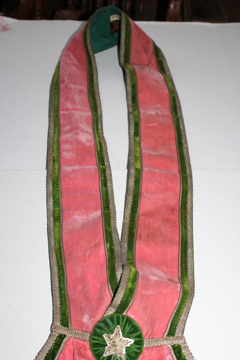 Antique Odd Fellows Sash Masonic Halloween Rennaissance Costume Rebekah