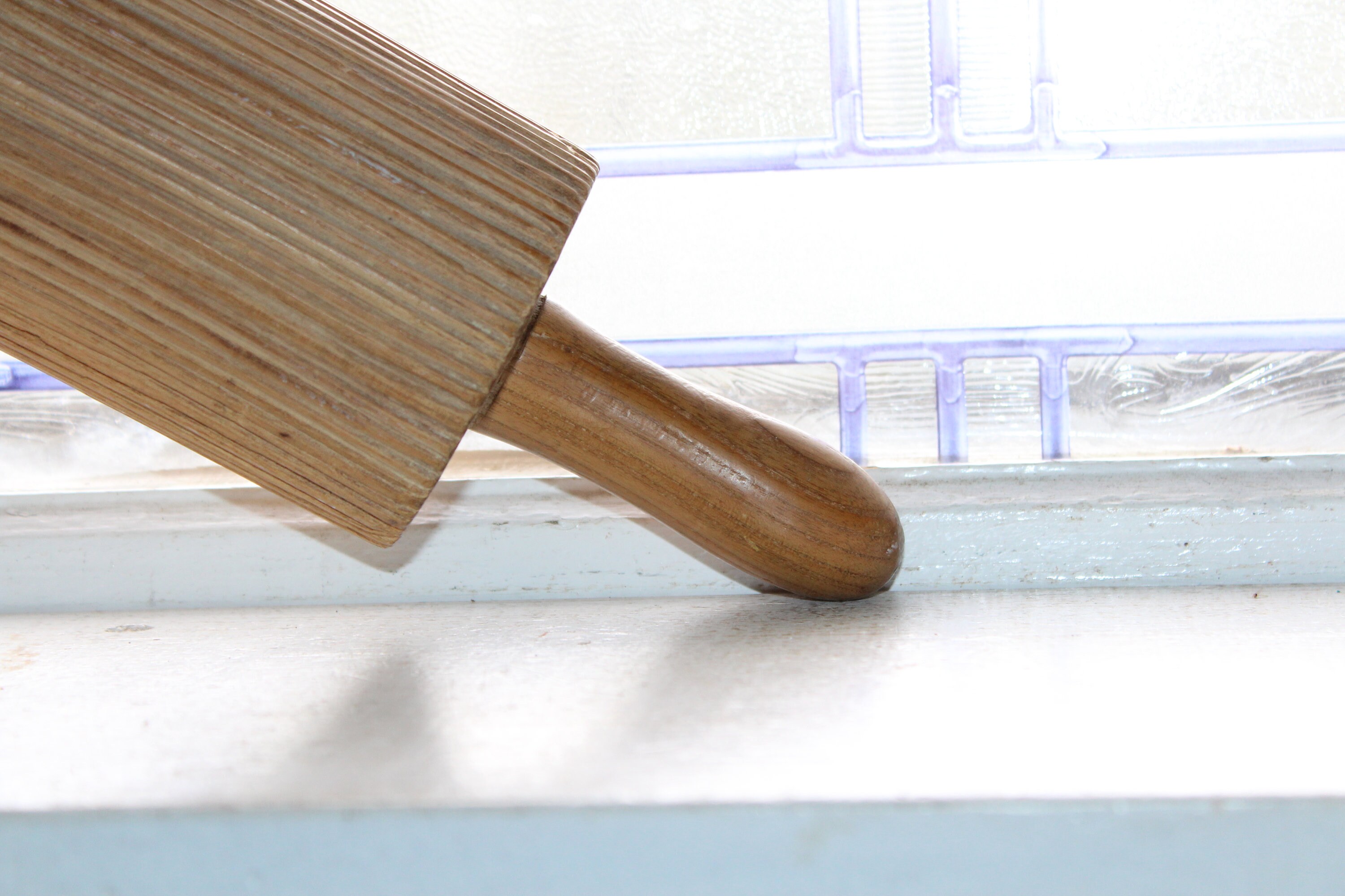 Large Antique Rolling Pin Grooved for Lefse Norwegian Scandinavian