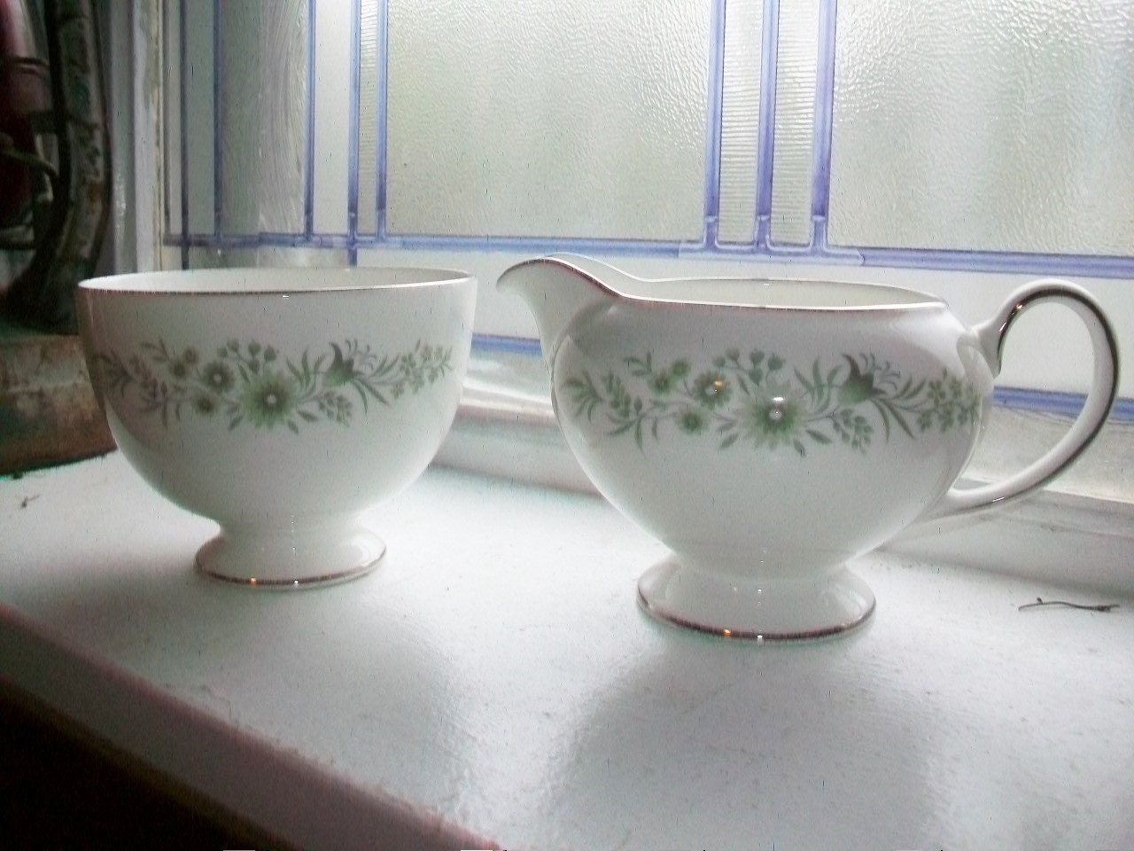 Vintage Wedgwood Westbury Creamer and Sugar Bowl Set