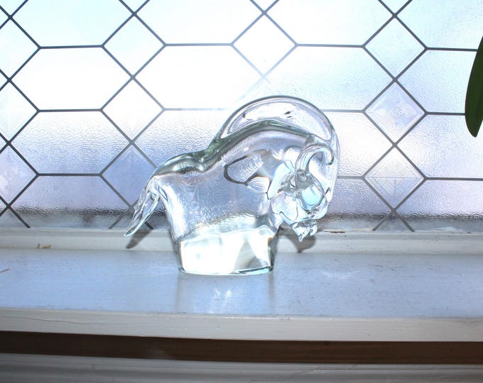 Mid Century Licio Zanetti Murano Art Glass Bull Sculpture Vintage 1960s Signed