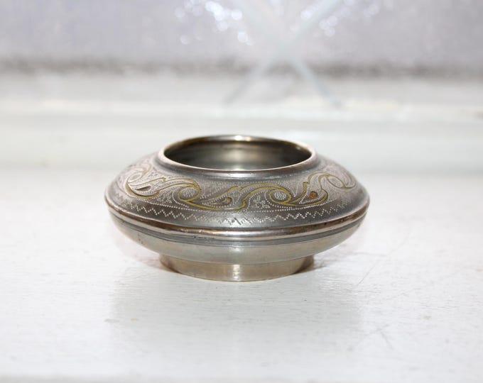 Vintage Silver Over Brass Small Bowl J M Ali India