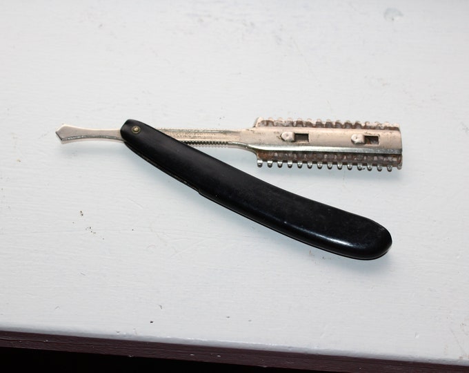 Antique Straight Razor Durham Duplex Black Handle