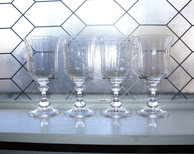 4 Vintage Mikasa French Countryside Crystal Water Goblet
