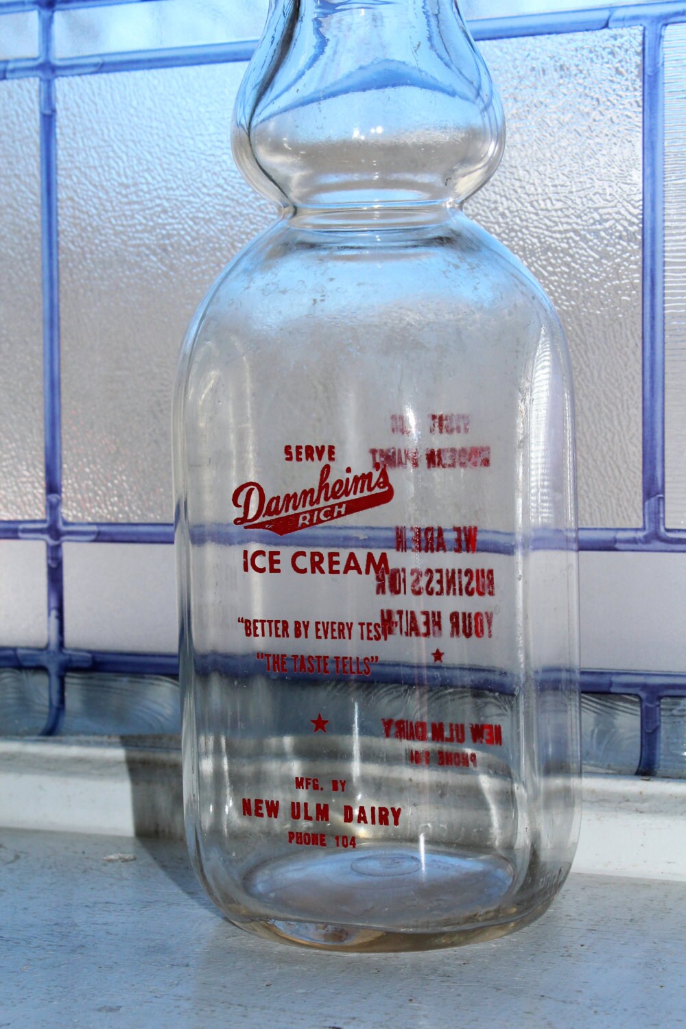 Vintage Cream Top Milk Bottle New Ulm Dairy Minnesota