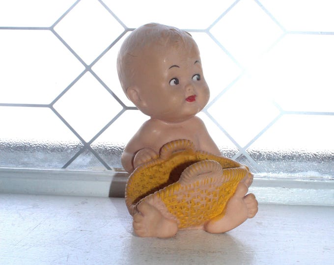 Vintage 1956 Bonnytex Baby Doll Toy Bottle Holder Rubber