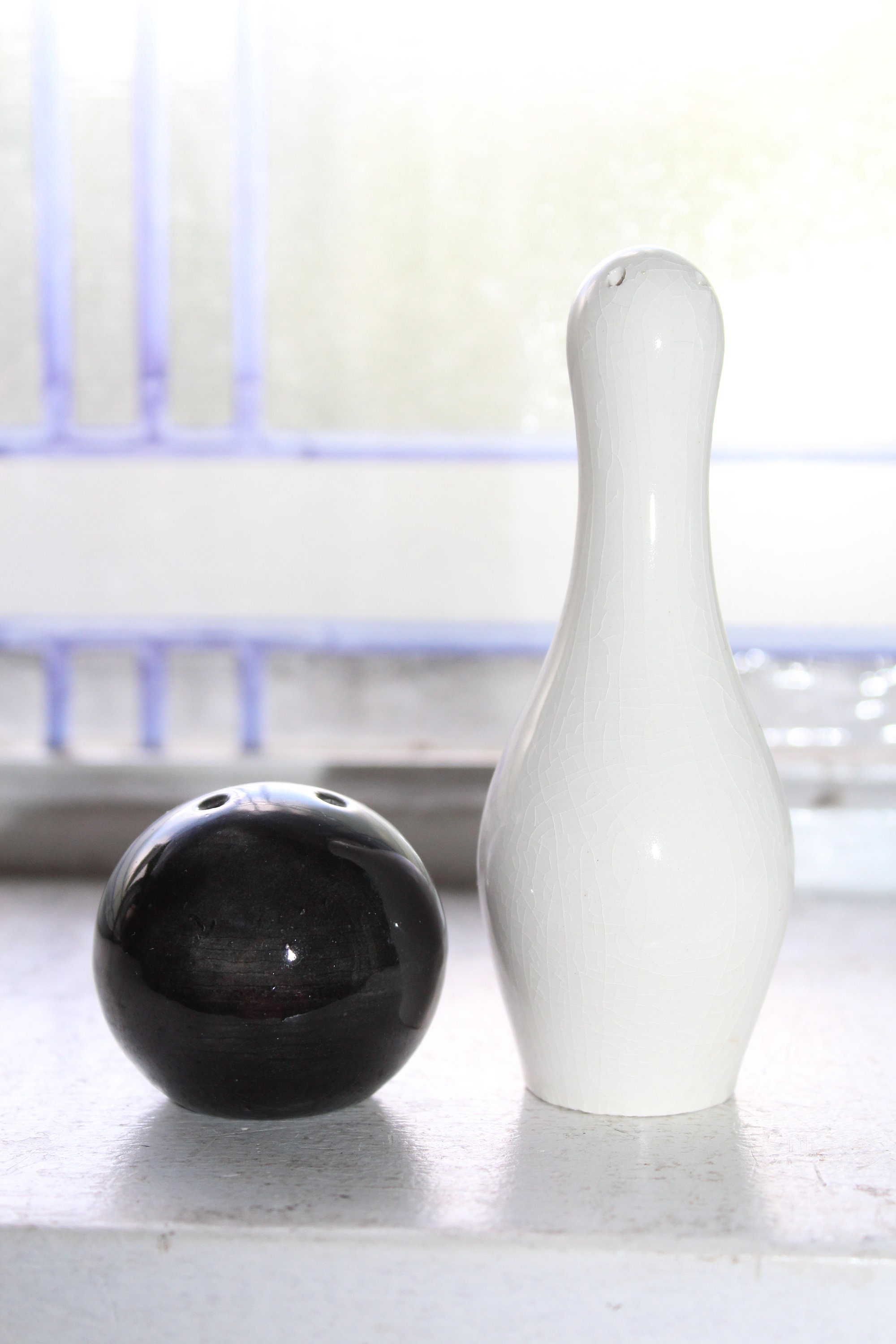 Vintage Salt and Pepper Shakers Bowling Ball and Pin