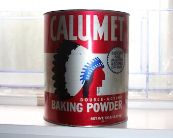 Large Vintage Calumet Baking Powder Tin 10 Lb Size