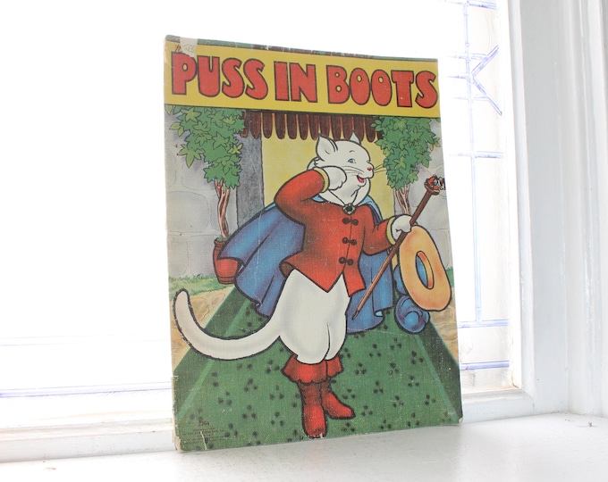 Vintage Children's Book Puss In Boots 1942