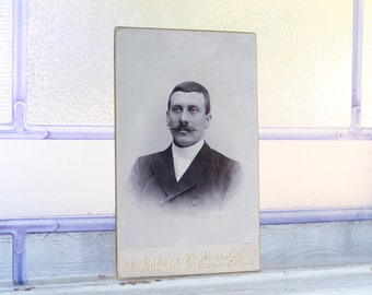 Antique Carte De Visite CDV Photograph Victorian Man with Mustache
