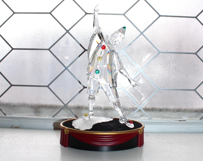 Swarovski Crystal Masquerade Pierrot Figurine with Box and Stand