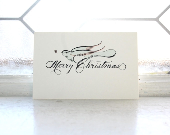 RARE Vintage Calligraphy Christmas Cards Set of 6 Multiple Available
