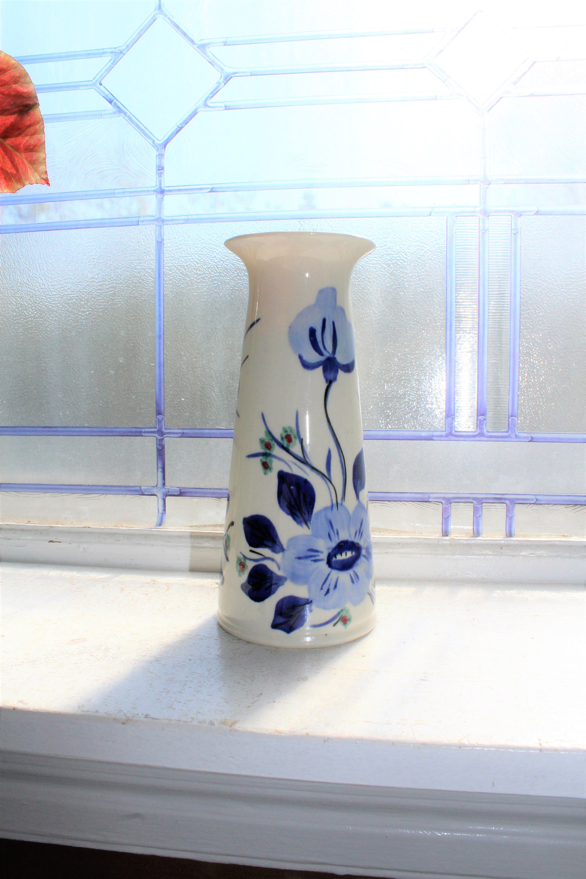 Blue Ridge Pottery Vase Vintage Blue and White Mood Indigo