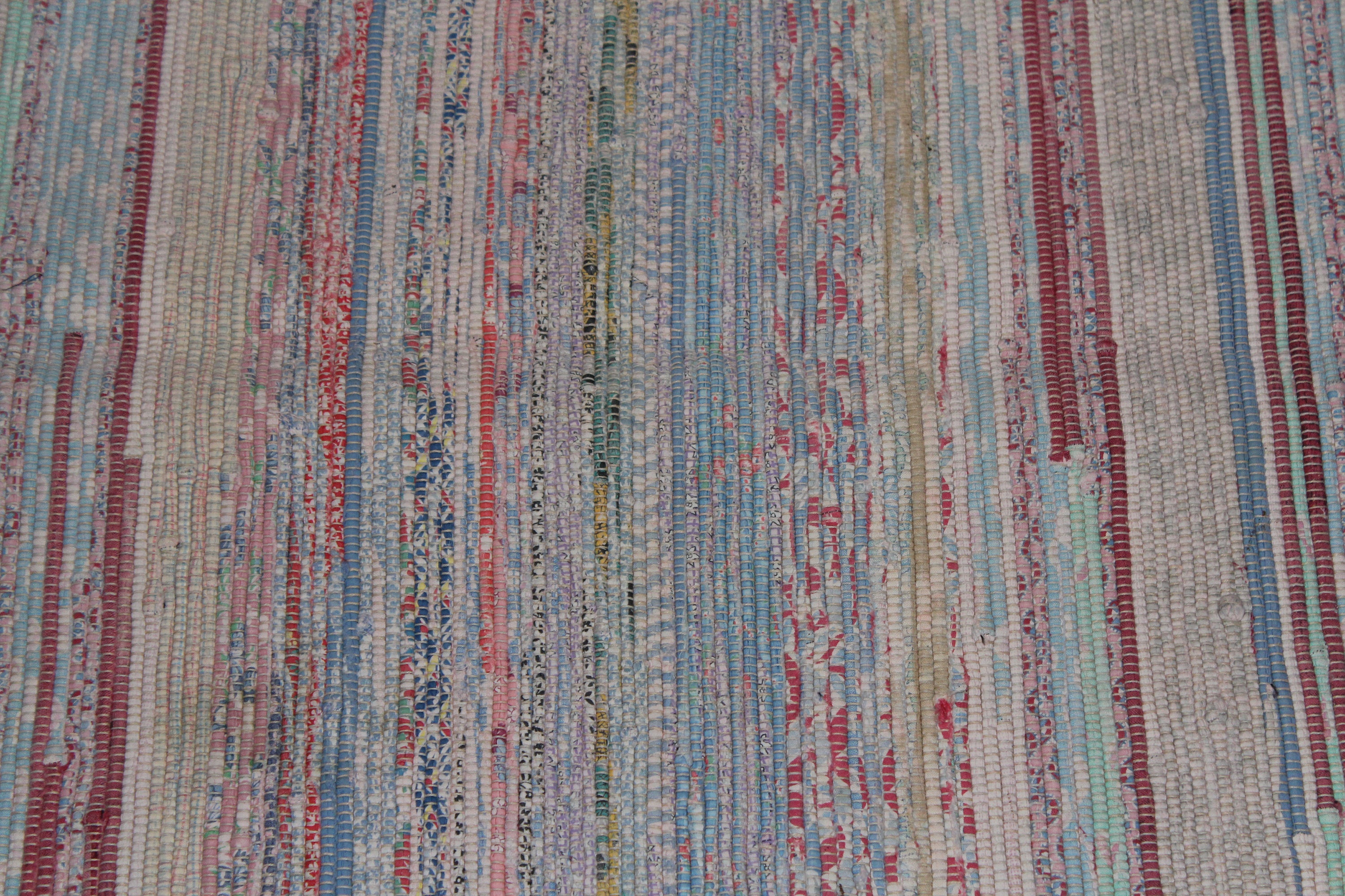 Vintage Country Rug Hand Loomed Rag Rug Rustic Farmhouse 1940s 46 x 26