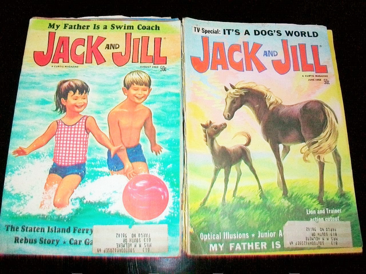 8 Jack and Jill Magazines Vintage 1968 Children's Books
