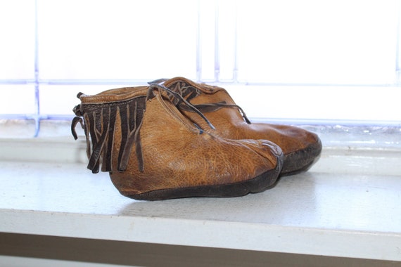 Antique Primitive Child's Leather Moccasins
